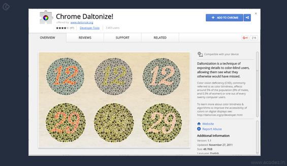 Chrome Daltonize