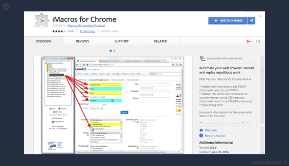 iMacros for Chrome