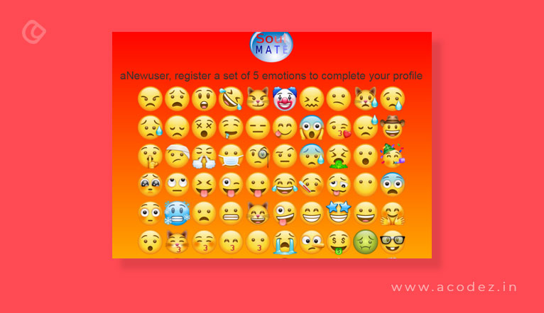 New user select 5 emojis to complete profile